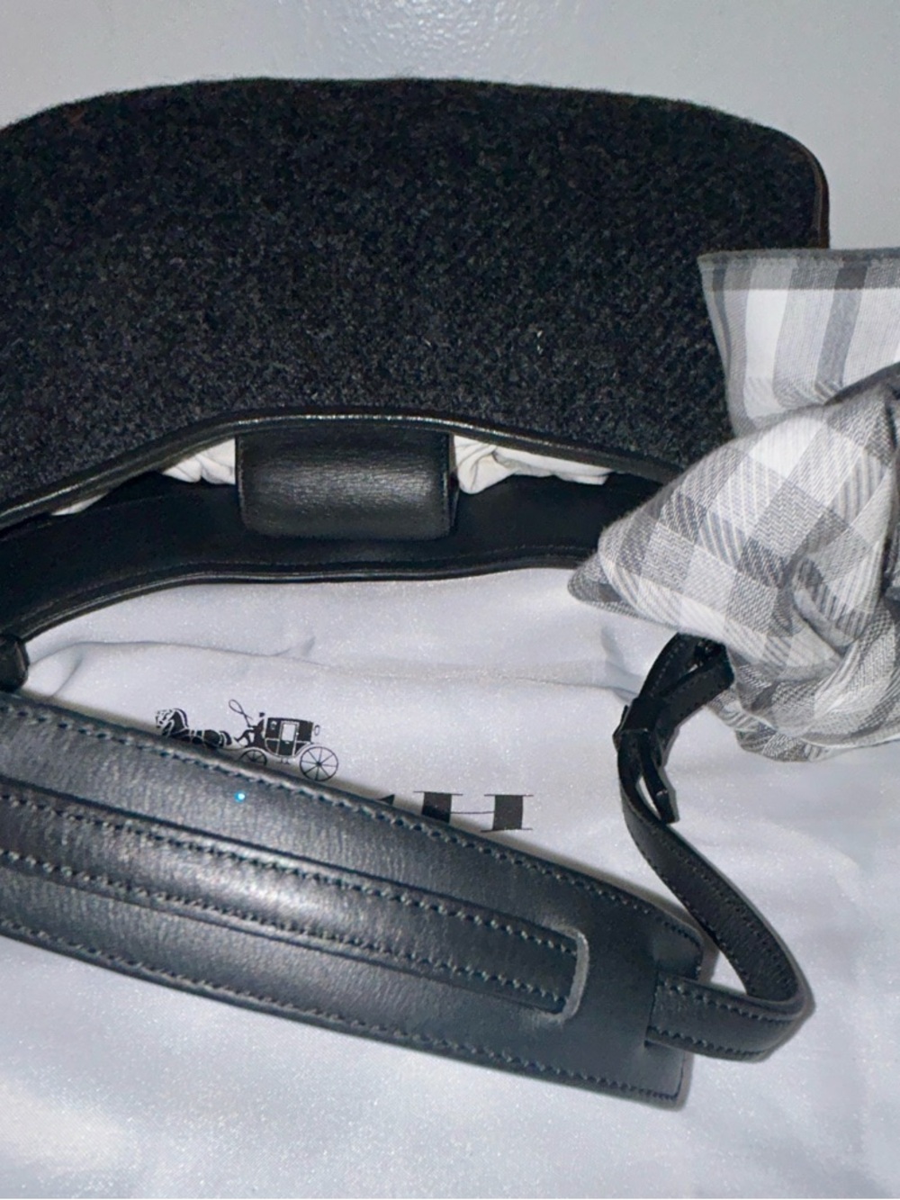 Vintage COACH Bag Hobo Mini Small Black Gray Legacy West Wool Shoulder
Bag - Picture 7 of 10